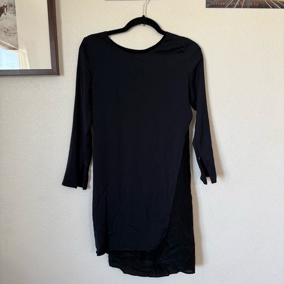 Allsaints Navy Blue/Black Roder Japanese Cloth Silk Blend Dress Size: 0 - Picture 4 of 11
